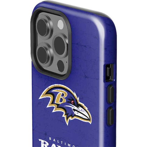 NFL Baltimore Ravens Distressed iPhone 15 Pro Impact Case